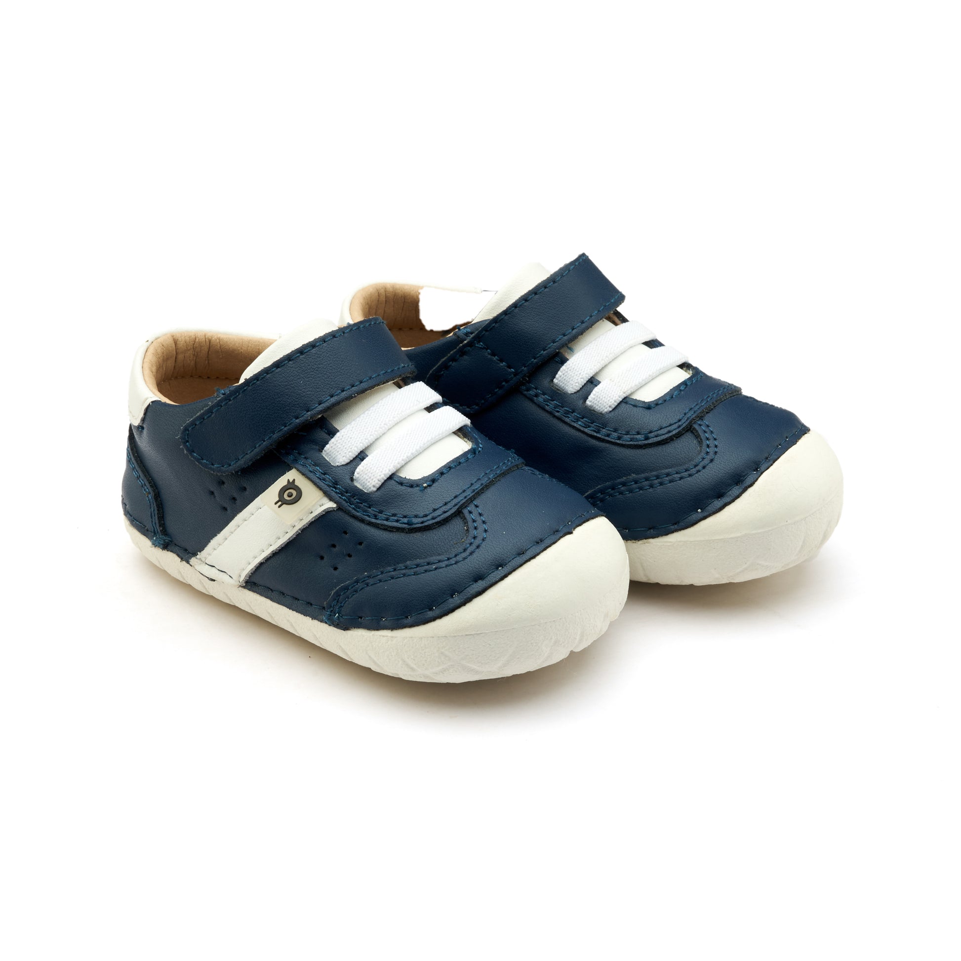 Old Soles 4100 Roady Pave kids leather sneaker in Denim and Snow with pave detail