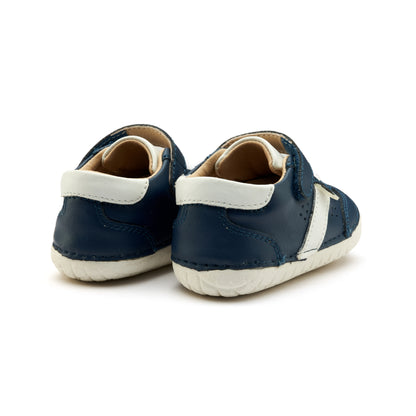 Old Soles 4100 Roady Pave kids leather sneaker in Denim and Snow with pave detail