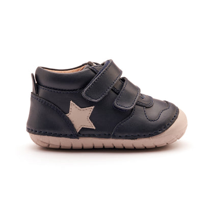 Old Soles 4110 Team Pave kids leather shoe in Navy and Gris with pave detail