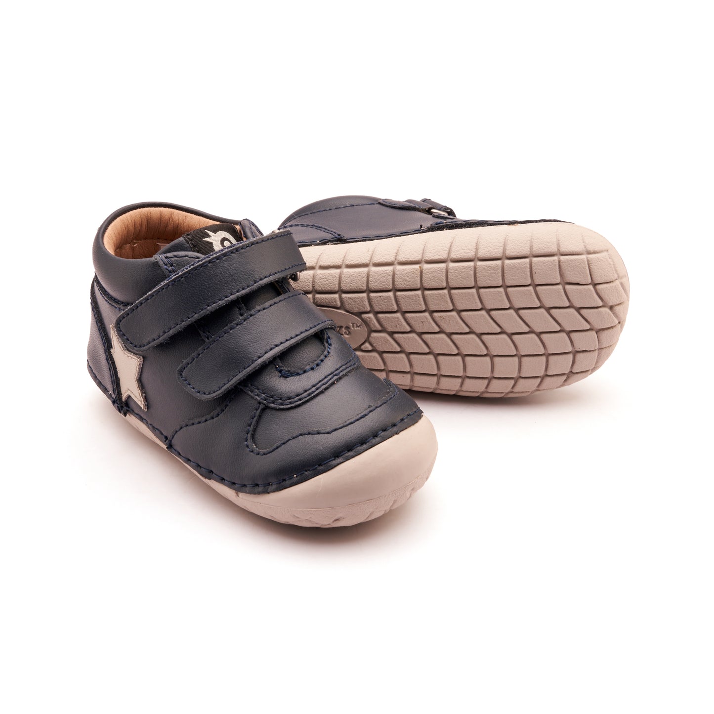 Old Soles 4110 Team Pave kids leather shoe in Navy and Gris with pave detail
