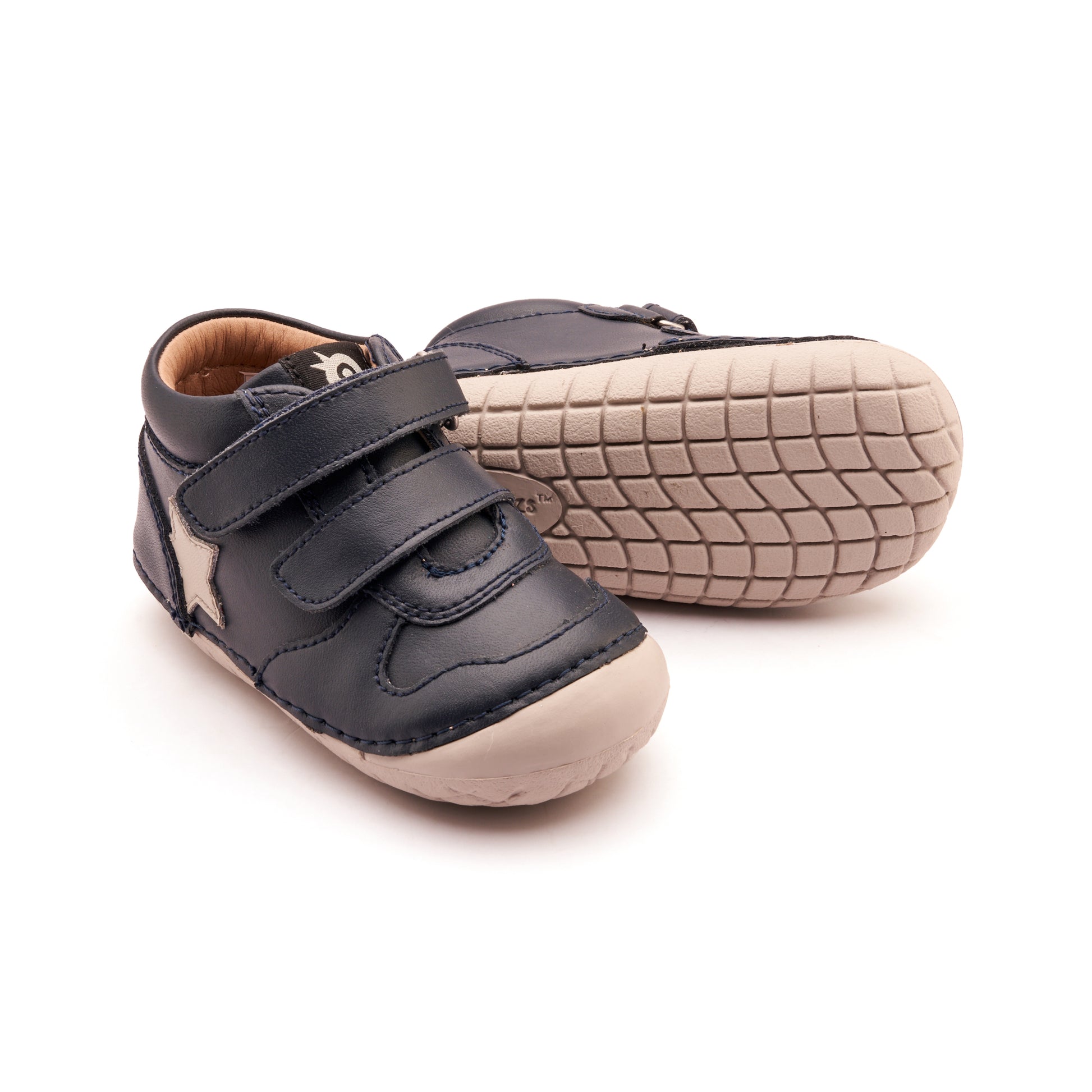 Old Soles 4110 Team Pave kids leather shoe in Navy and Gris with pave detail