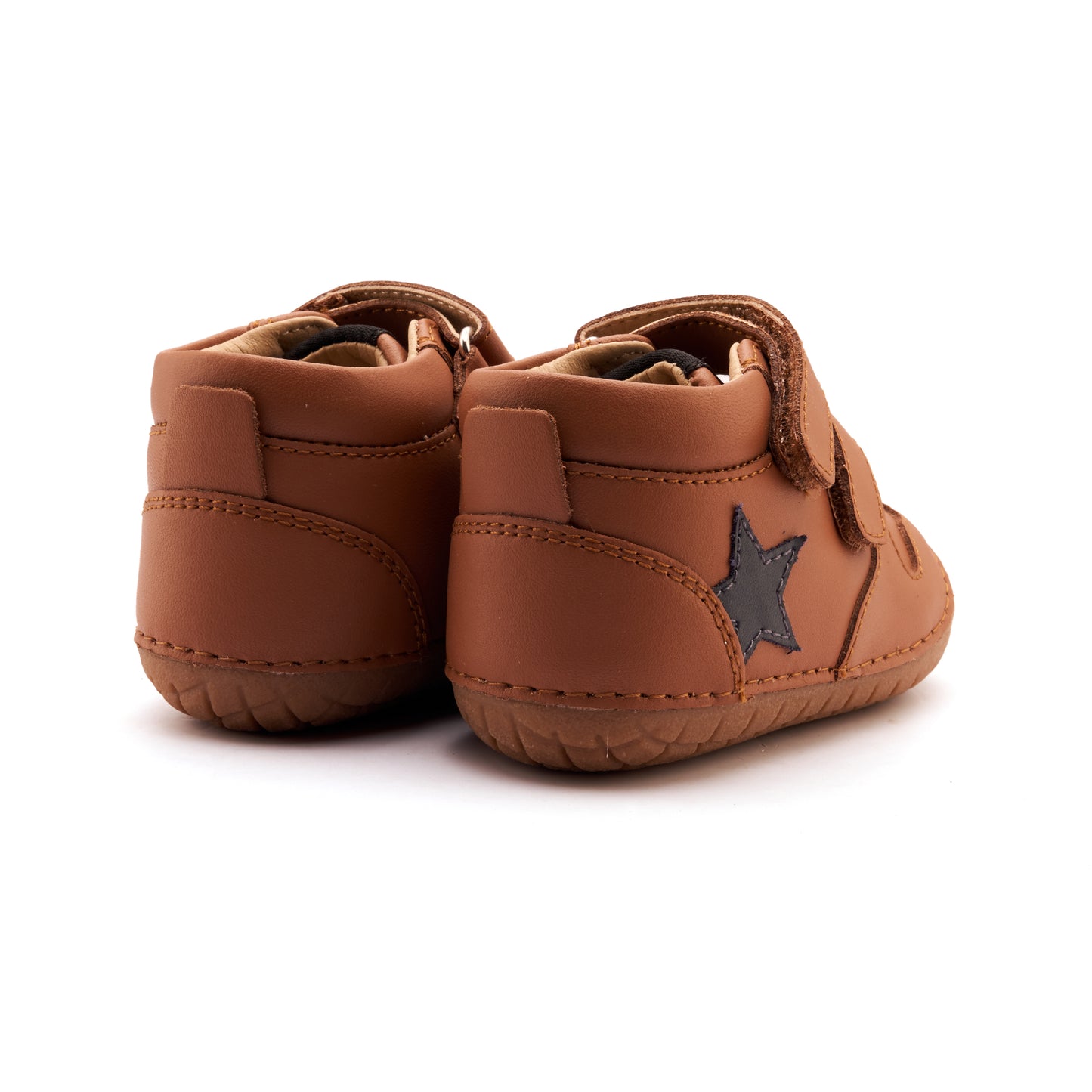 Old Soles 4110 Team Pave kids leather shoe in Tan and Navy with pave detail