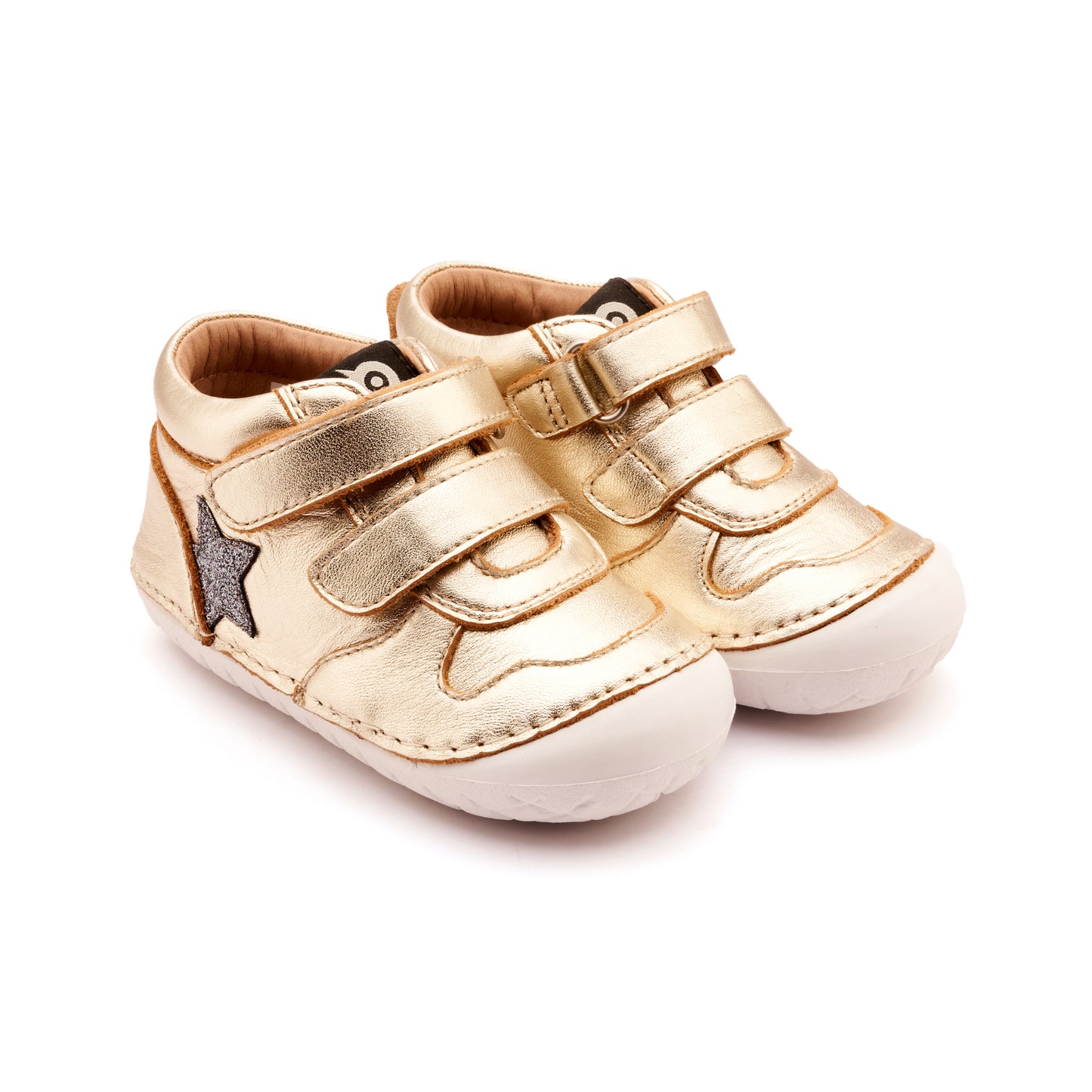 Old Soles 4110 Team Pave kids leather shoe in Titanium and Glam Gunmetal with pave detail