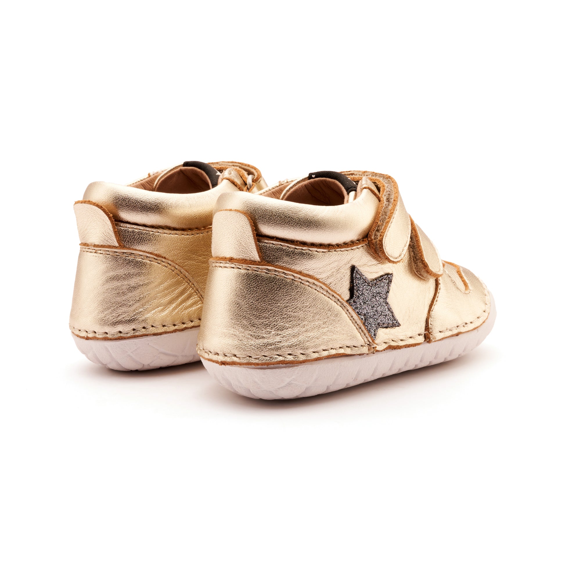 Old Soles 4110 Team Pave kids leather shoe in Titanium and Glam Gunmetal with pave detail