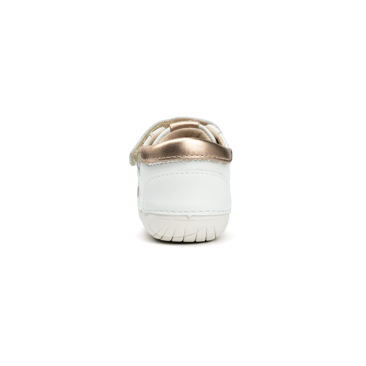 Old Soles 4114 Pavesta kids leather shoe in Snow, Copper, and Glam Argent with pave detail