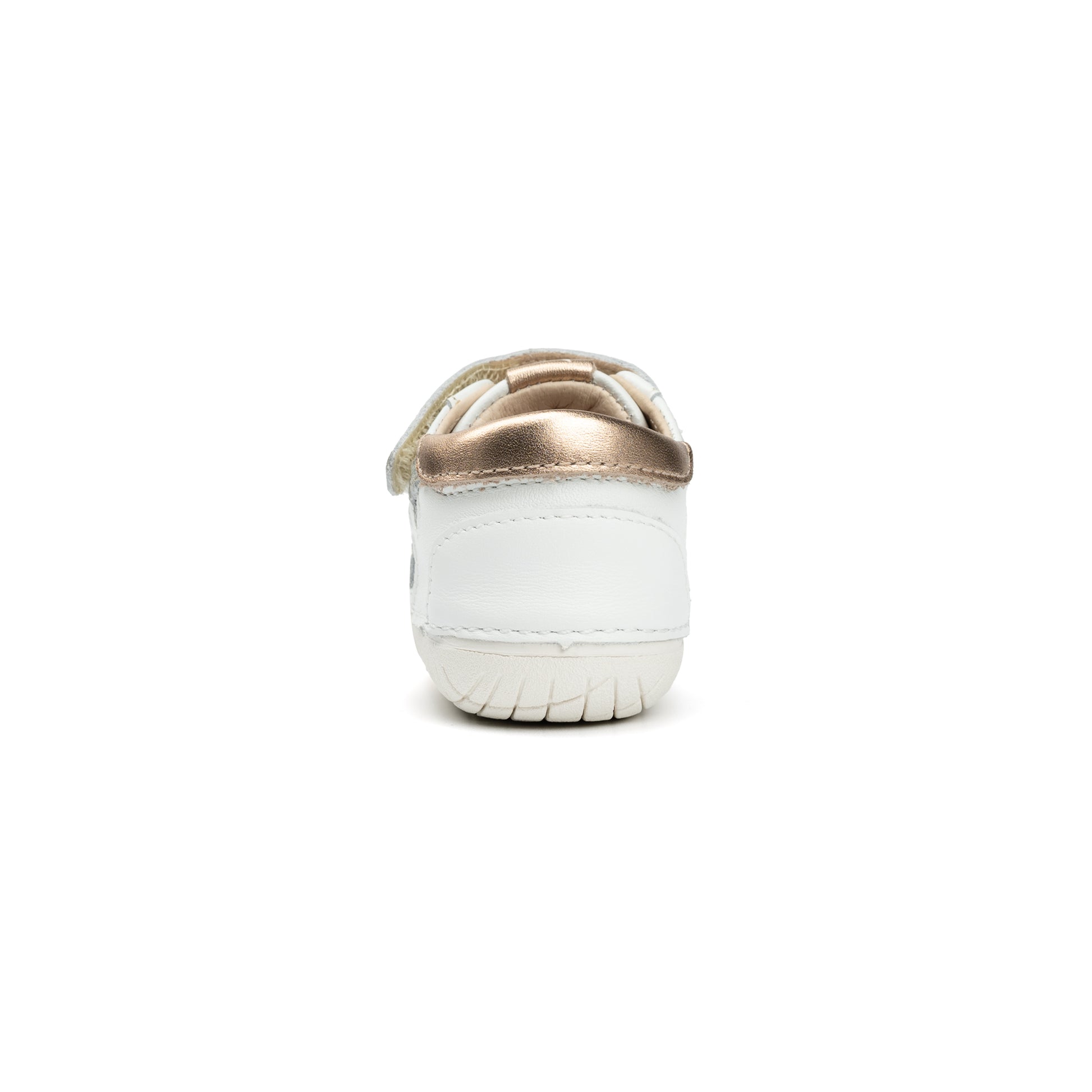 Old Soles 4114 Pavesta kids leather shoe in Snow, Copper, and Glam Argent with pave detail