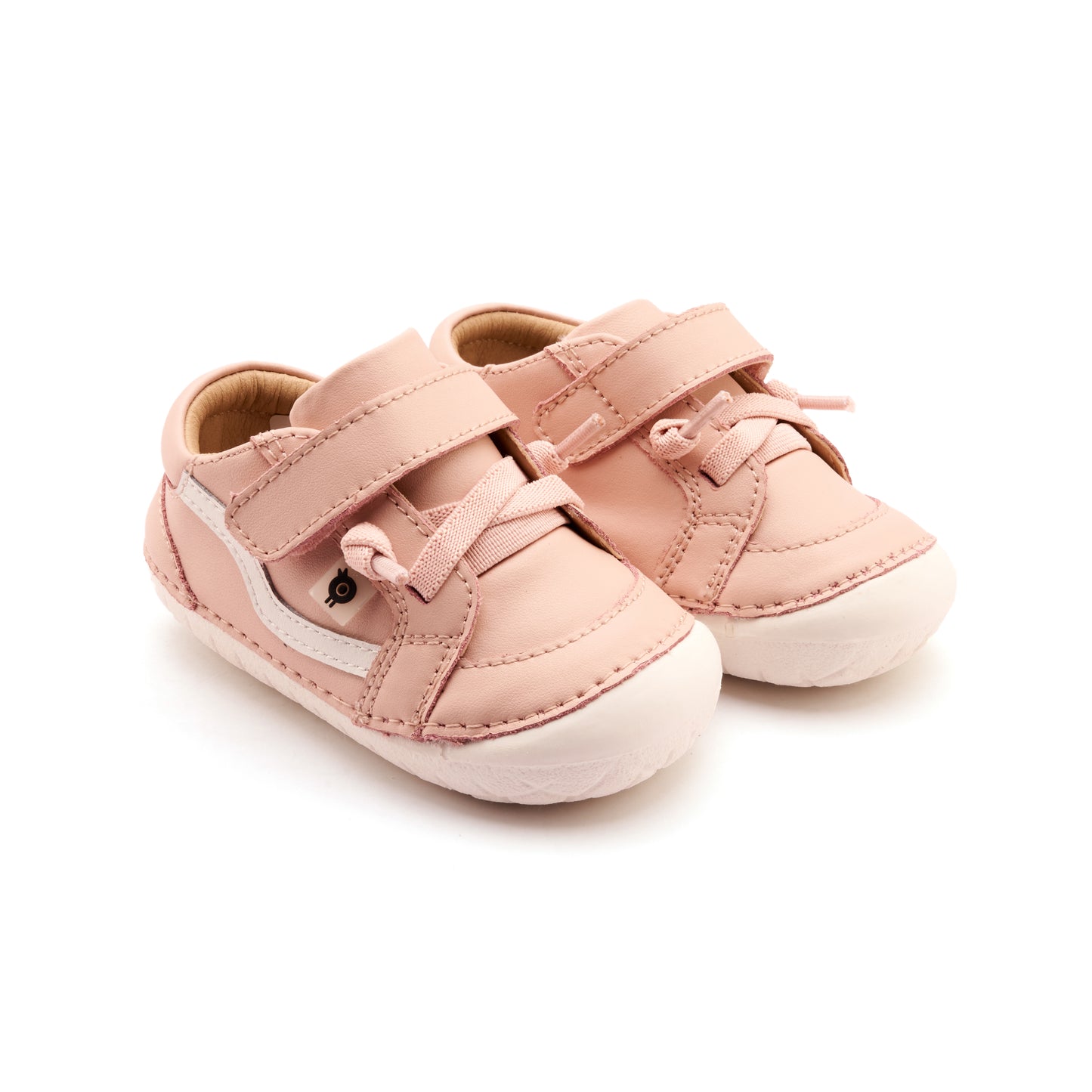 Old Soles 4122 Pave Squiggle kids leather shoe in Powder Pink and Snow with pave detail