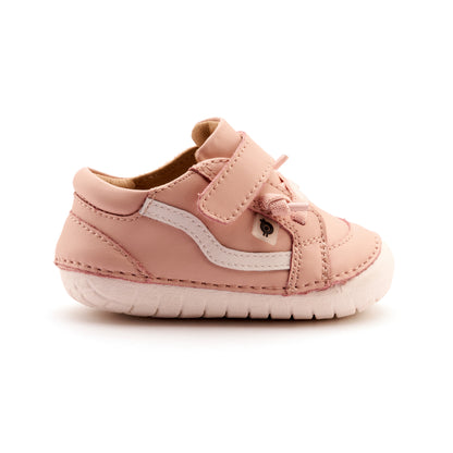 Old Soles 4122 Pave Squiggle kids leather shoe in Powder Pink and Snow with pave detail