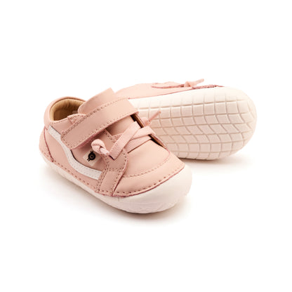 Old Soles 4122 Pave Squiggle kids leather shoe in Powder Pink and Snow with pave detail