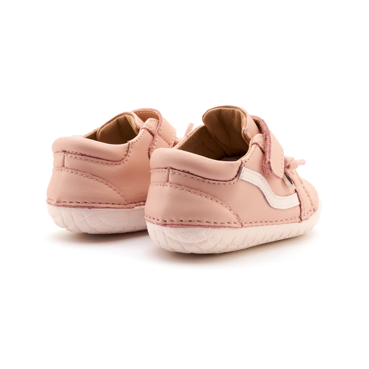 Old Soles 4122 Pave Squiggle kids leather shoe in Powder Pink and Snow with pave detail