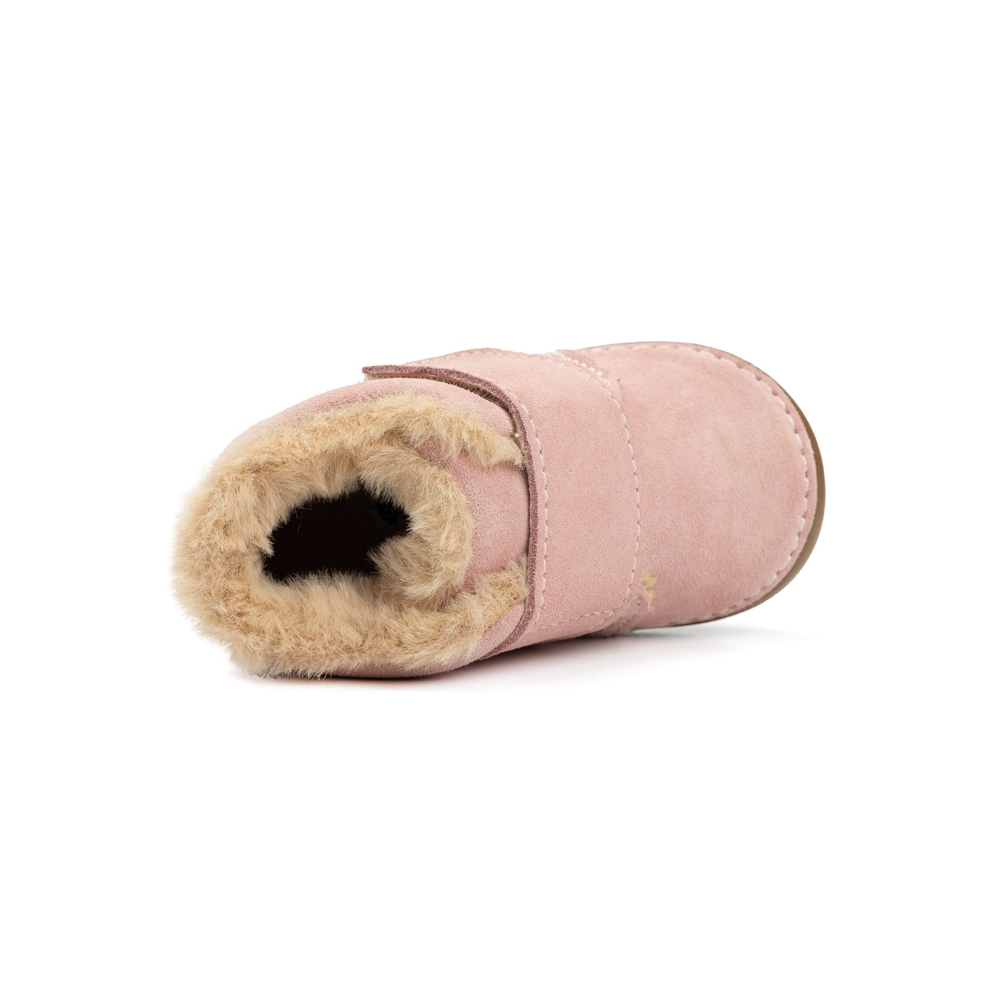Old Soles 4124 Shloofy Pave kids leather shoe in Pastel Pink Suede with soft sole detail