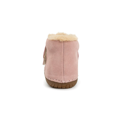 Old Soles 4124 Shloofy Pave kids leather shoe in Pastel Pink Suede with soft sole detail
