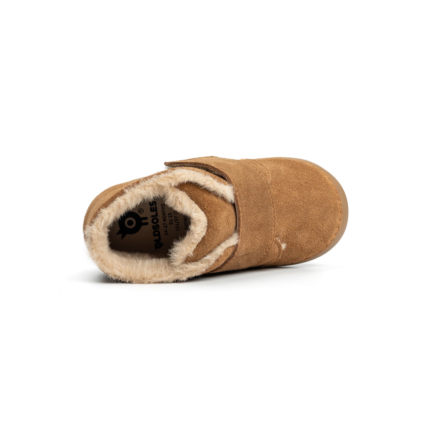 Old Soles 4124 Shloofy Pave kids leather shoe in Tan Suede with soft sole detail