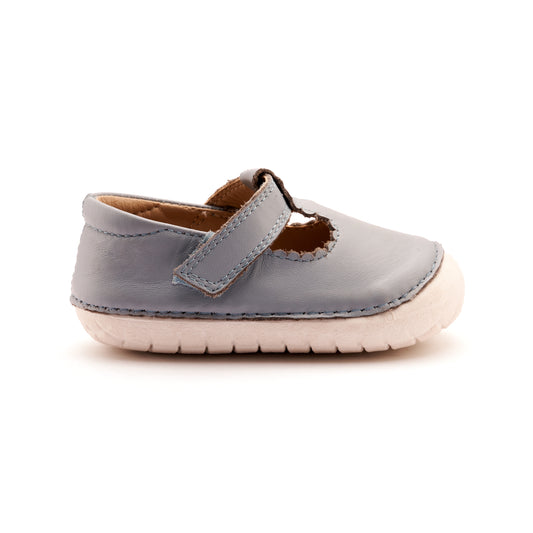 Old Soles 4125 Pave Classic-T kids leather shoe in Dusty Blue and Snow with pave detail