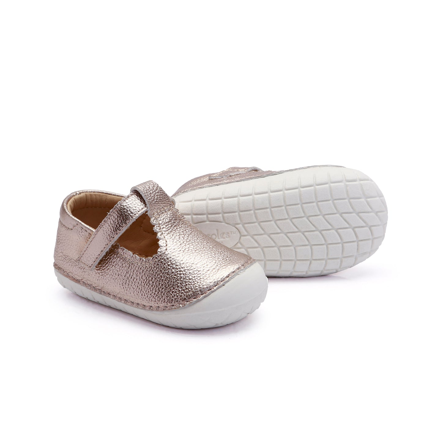 Old Soles 4125 Pave Classic-T kids leather shoe in Metal Lychee with pave detail