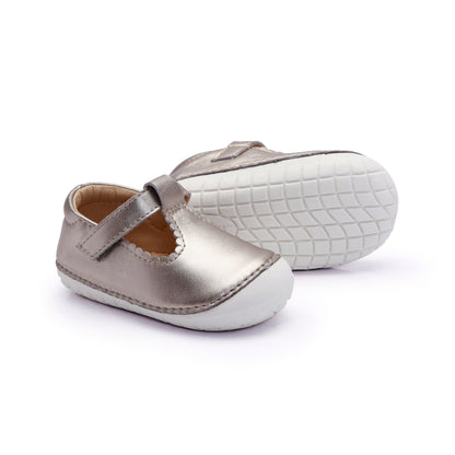 Old Soles 4125 Pave Classic-T kids leather shoe in Millet Gold with pave detail