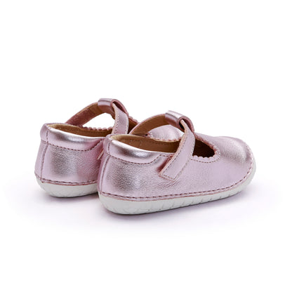 Old Soles 4125 Pave Classic-T kids leather shoe in Millet Pink with pave detail