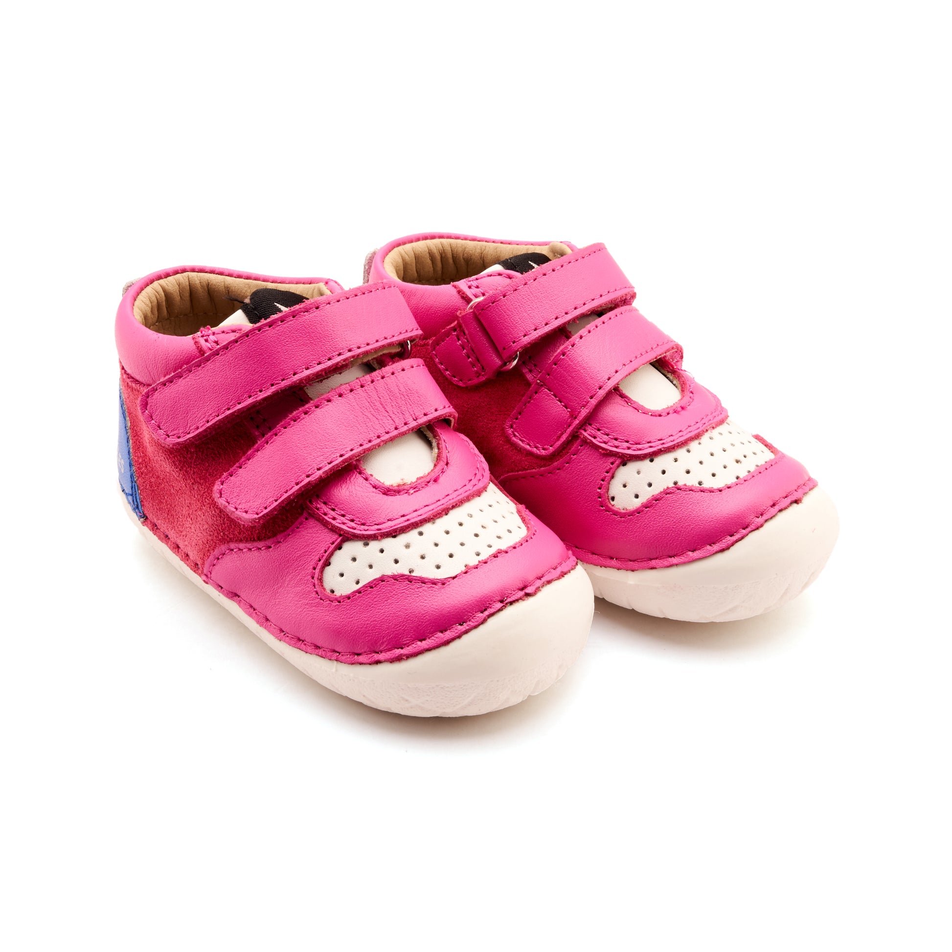 Old Soles 4126 Got Pave kids leather shoe in Hot Pink Suede, Neon Blue, and Rosy with pave detail