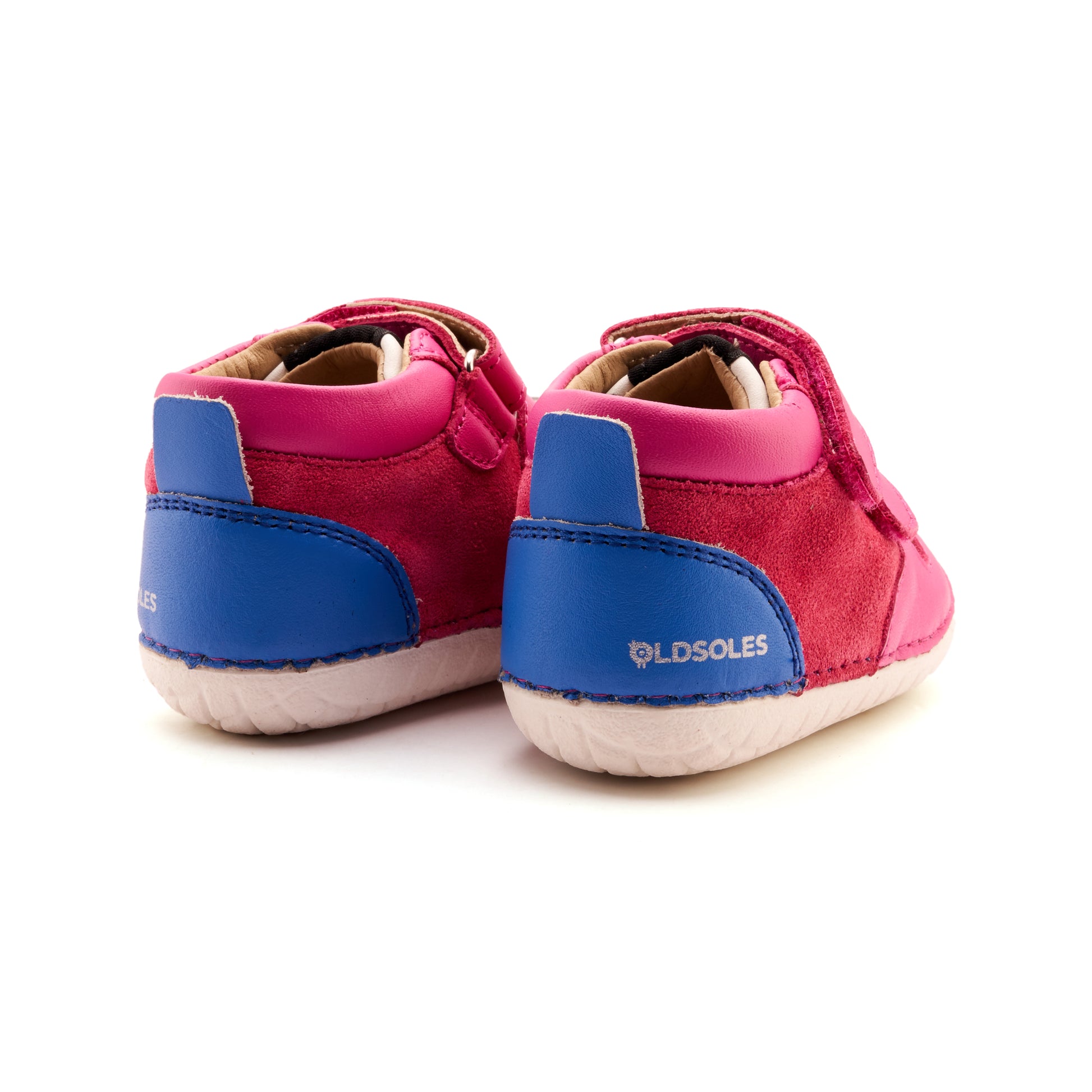 Old Soles 4126 Got Pave kids leather shoe in Hot Pink Suede, Neon Blue, and Rosy with pave detail