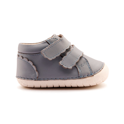 Old Soles 4127 Pave Shade kids leather shoe in Dusty Blue and Snow with pave detail