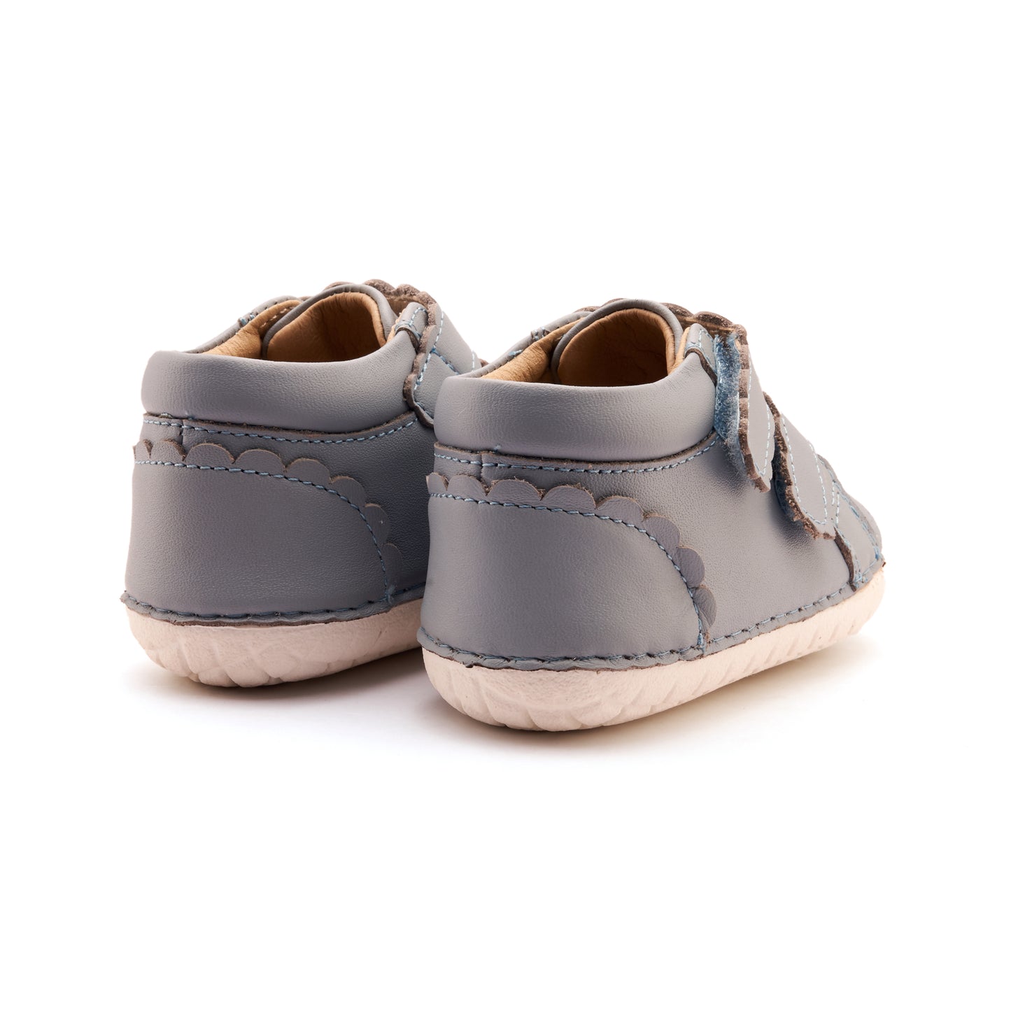 Old Soles 4127 Pave Shade kids leather shoe in Dusty Blue and Snow with pave detail