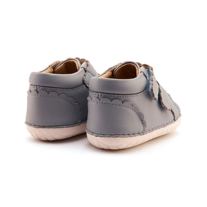 Old Soles 4127 Pave Shade kids leather shoe in Dusty Blue and Snow with pave detail