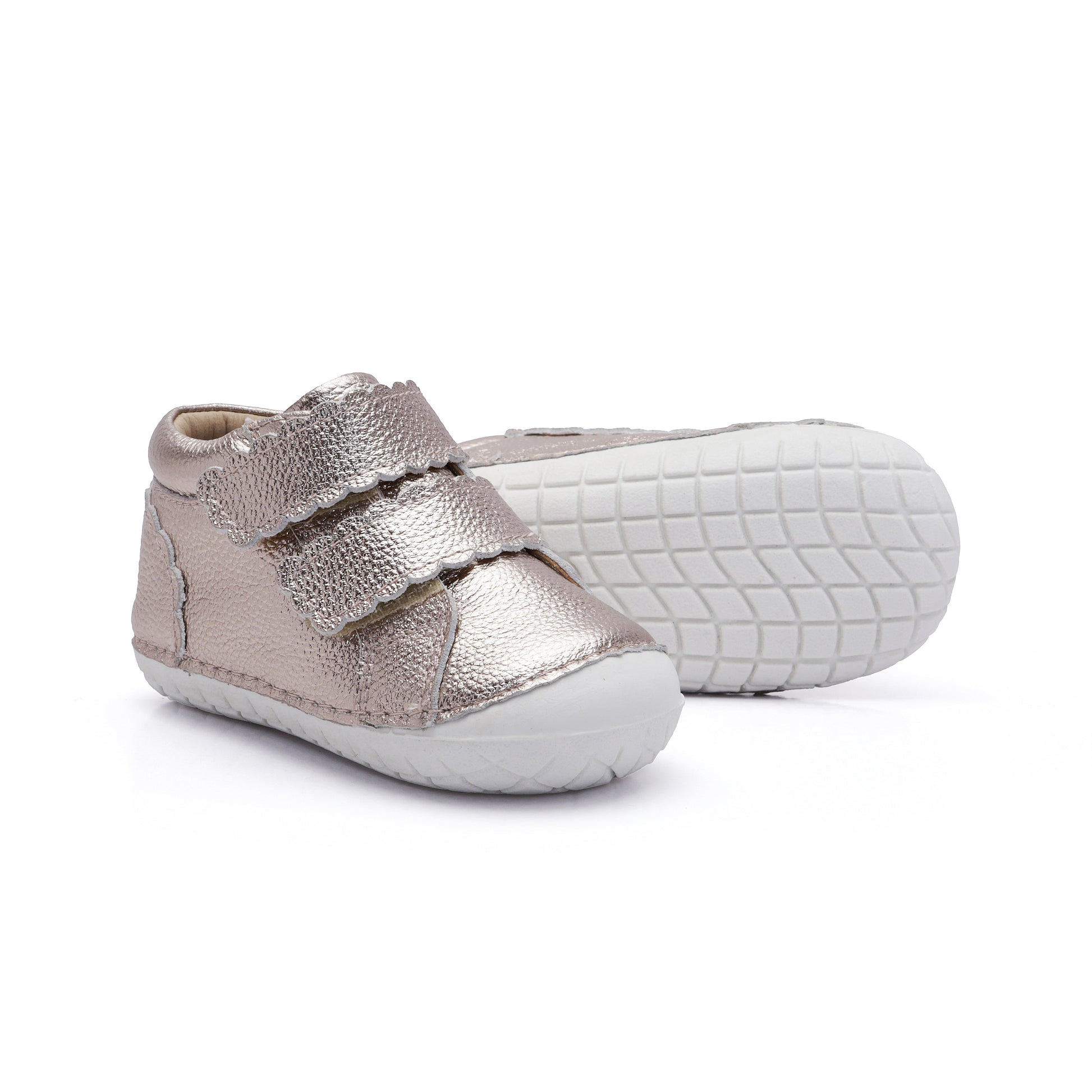 Old Soles 4127 Pave Shade kids leather shoe in Metal Lychee with pave detail