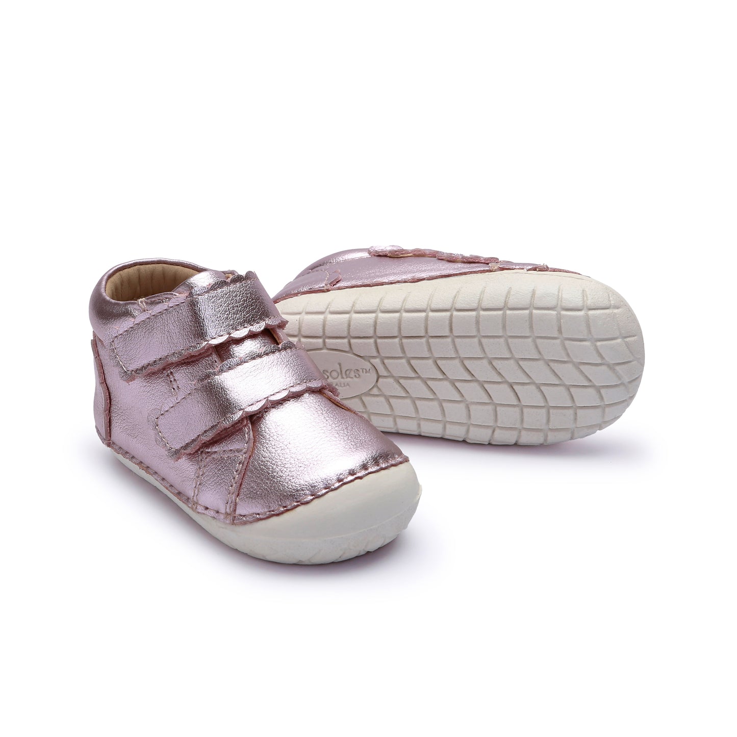 Old Soles 4127 Pave Shade kids leather shoe in Millet Pink with pave detail