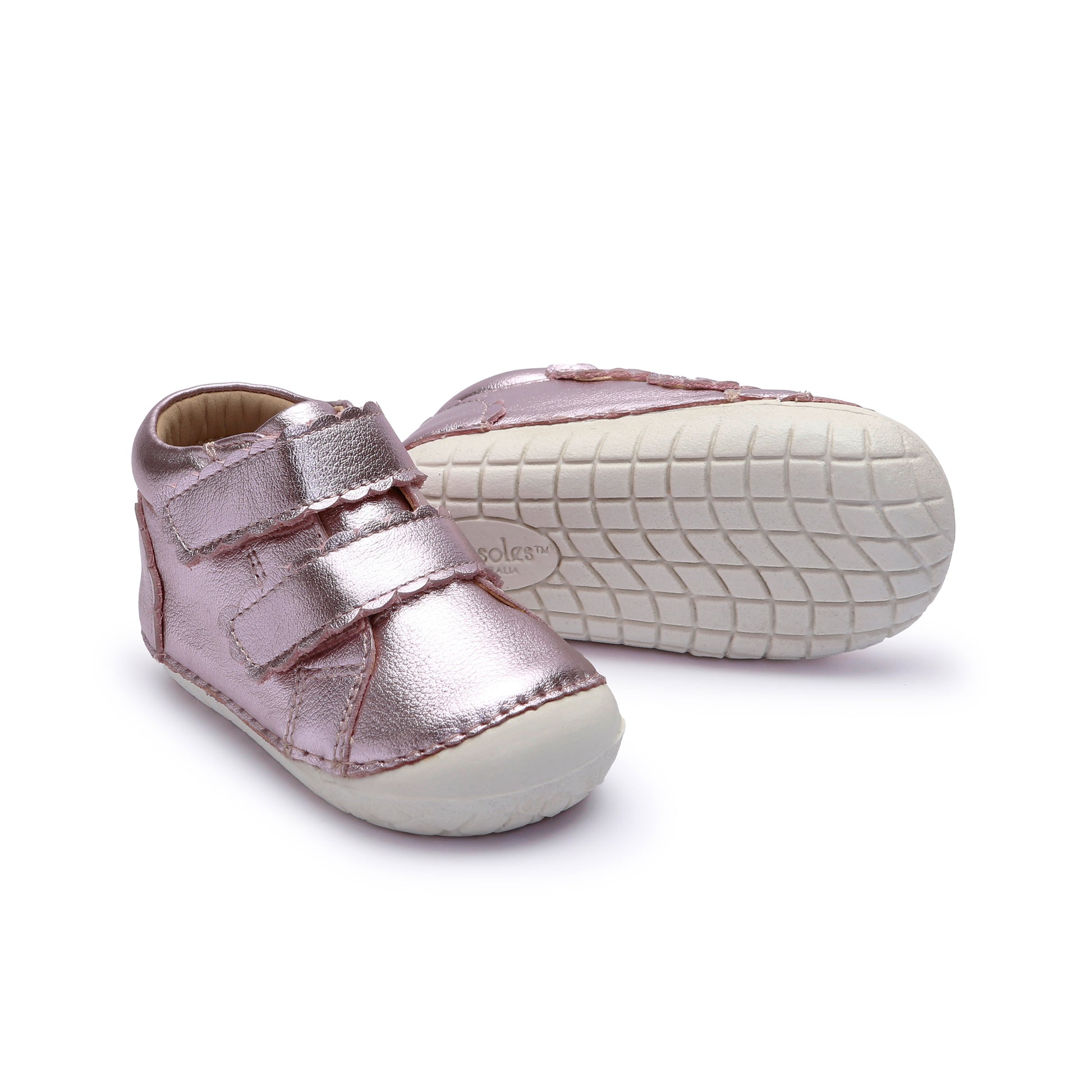 Old Soles 4127 Pave Shade kids leather shoe in Millet Pink with pave detail