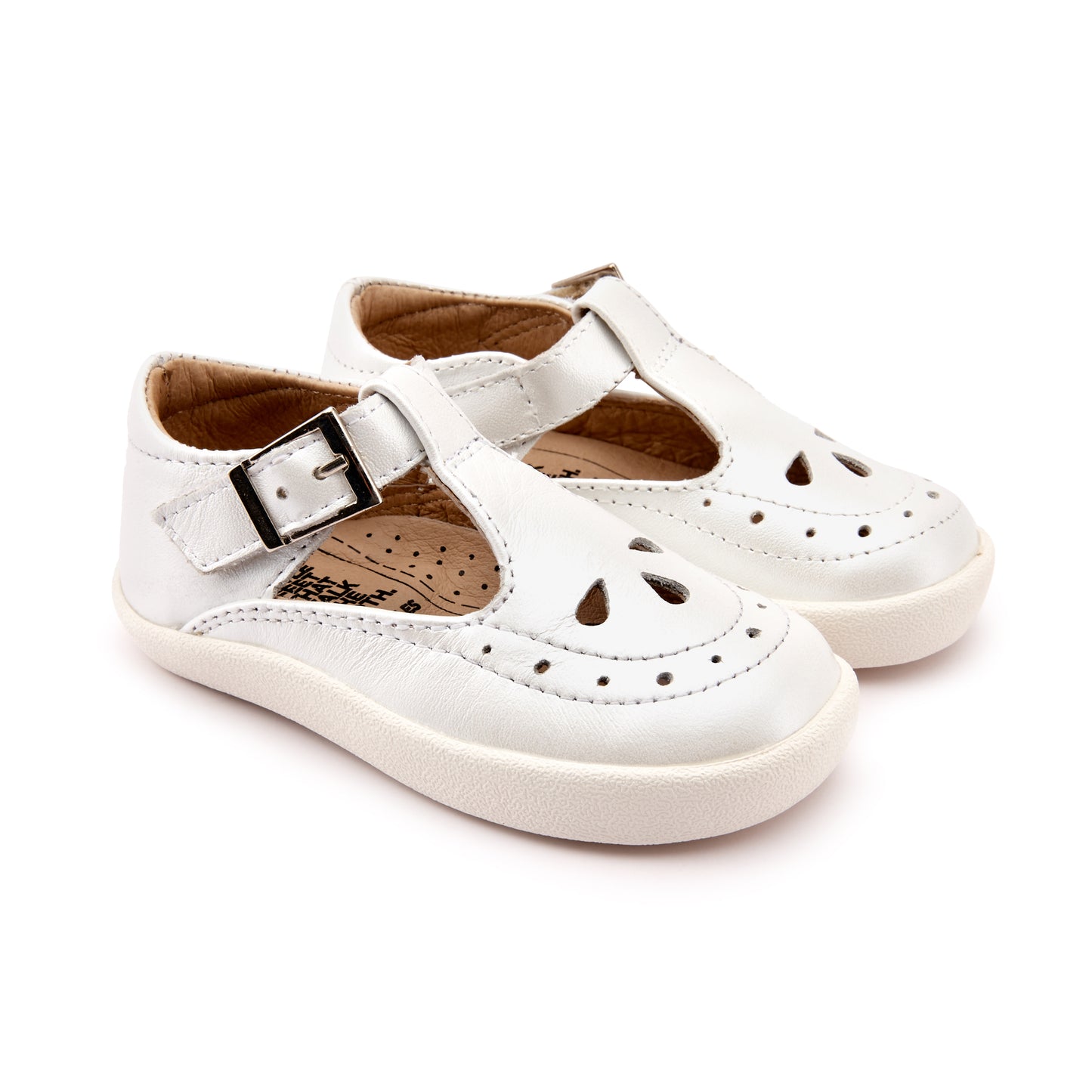 Old Soles 5011 Royal Shoe kids leather shoe in Nacardo Blanco and White Sole with classic detail