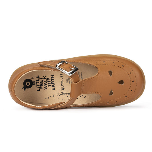 Old Soles 5011 Royal Shoe kids leather shoe in Tan with classic detail