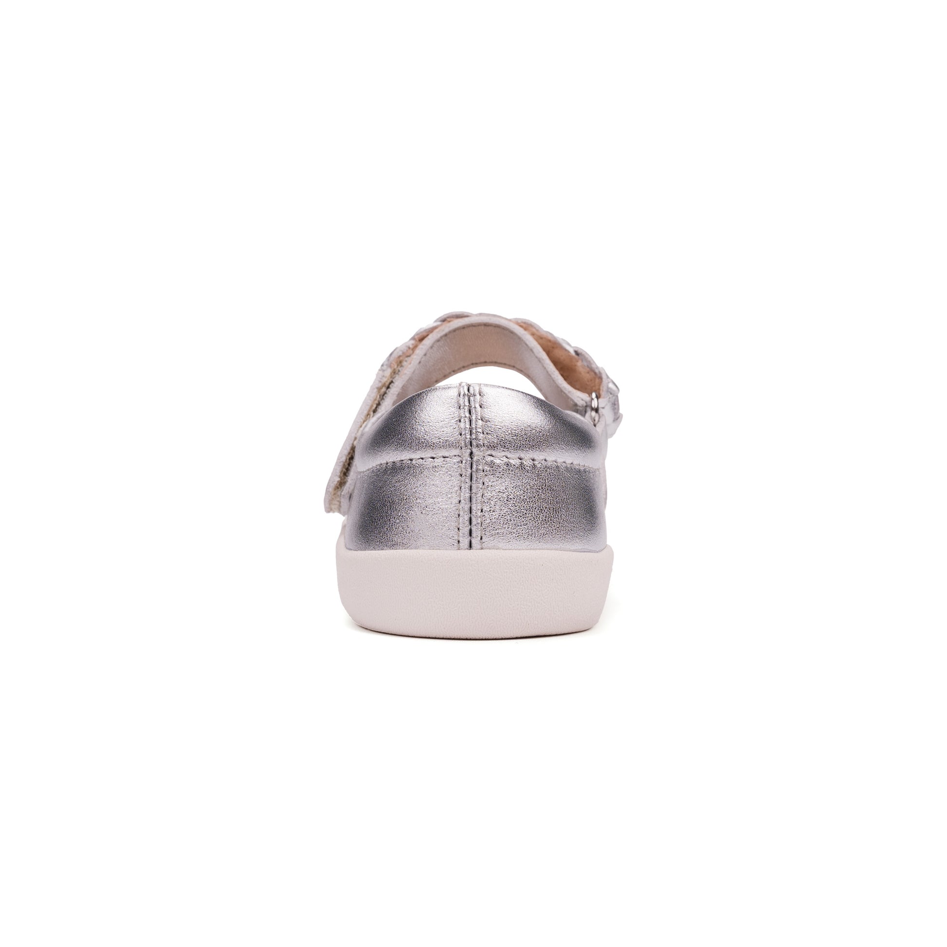 Old Soles 5075 Miss Plat kids leather shoe in Silver with classic detail