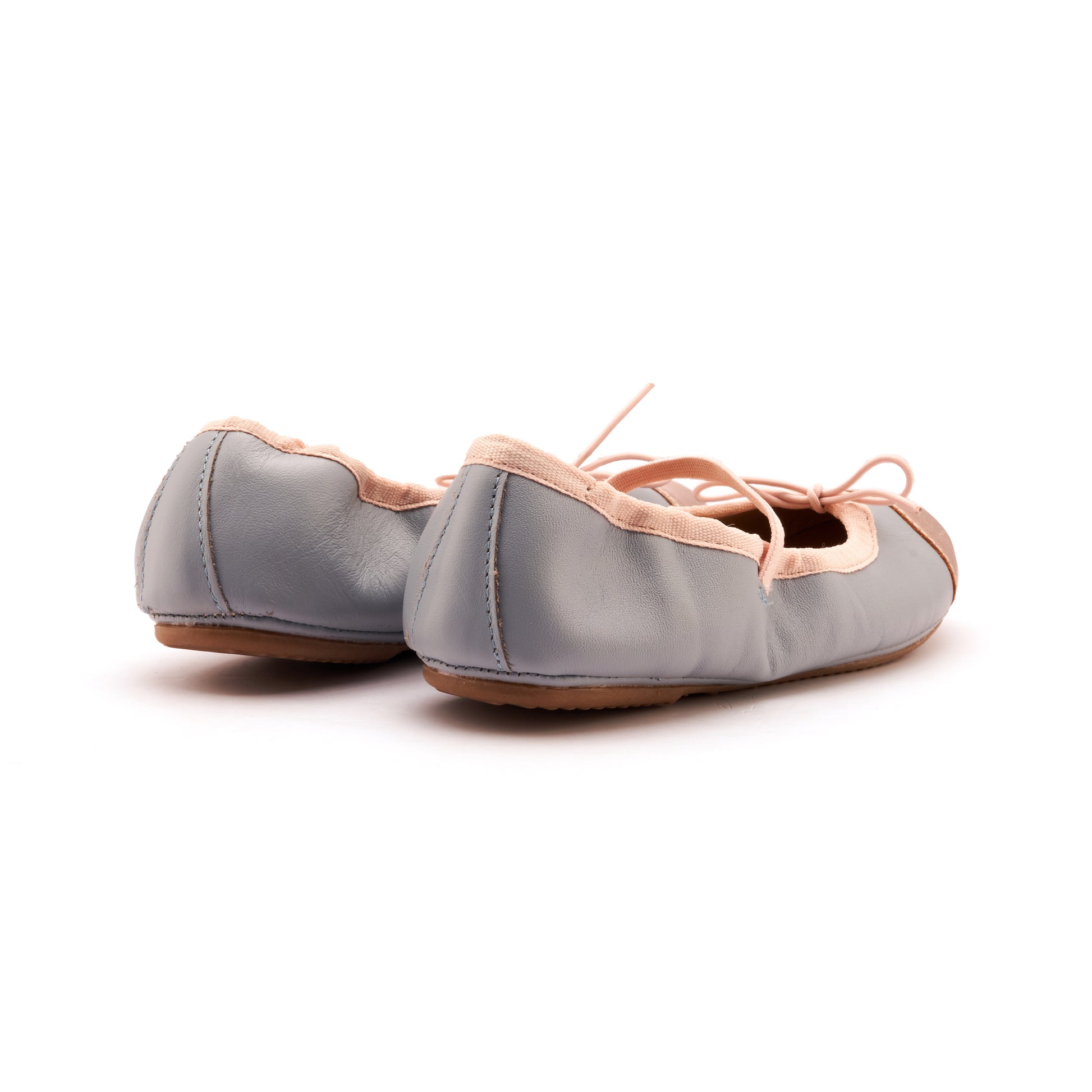 Old Soles 621 Shanni Flat kids leather flat in Dusty Blue and Copper with classic detail