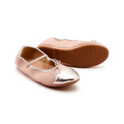 Old Soles 621 Shanni Flat kids leather flat in Nacardo Dalia and Silver with classic detail