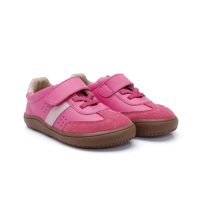 Old Soles 6500 Stylin Barewalk kids leather barefoot shoe in Candy Pink and Chalk Pink with barefoot design