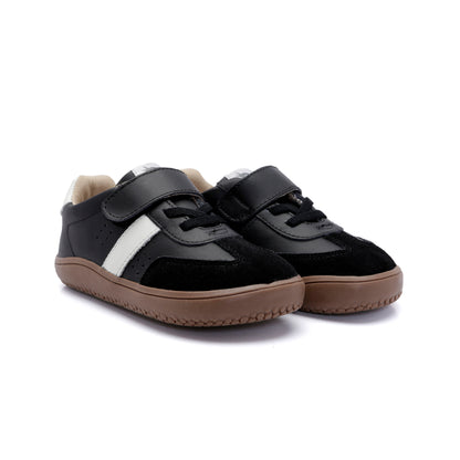 Old Soles 6500 Stylin Barewalk kids leather shoe in Black and White