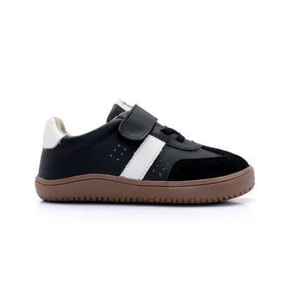 Old Soles 6500 Stylin Barewalk kids leather shoe in Black and White