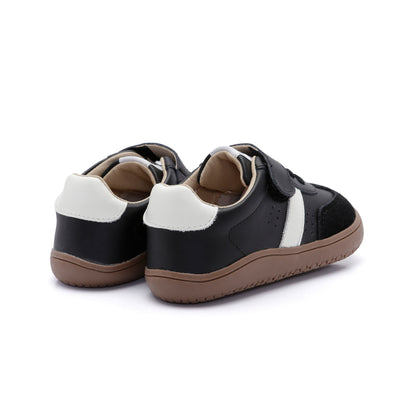 Old Soles 6500 Stylin Barewalk kids leather shoe in Black and White