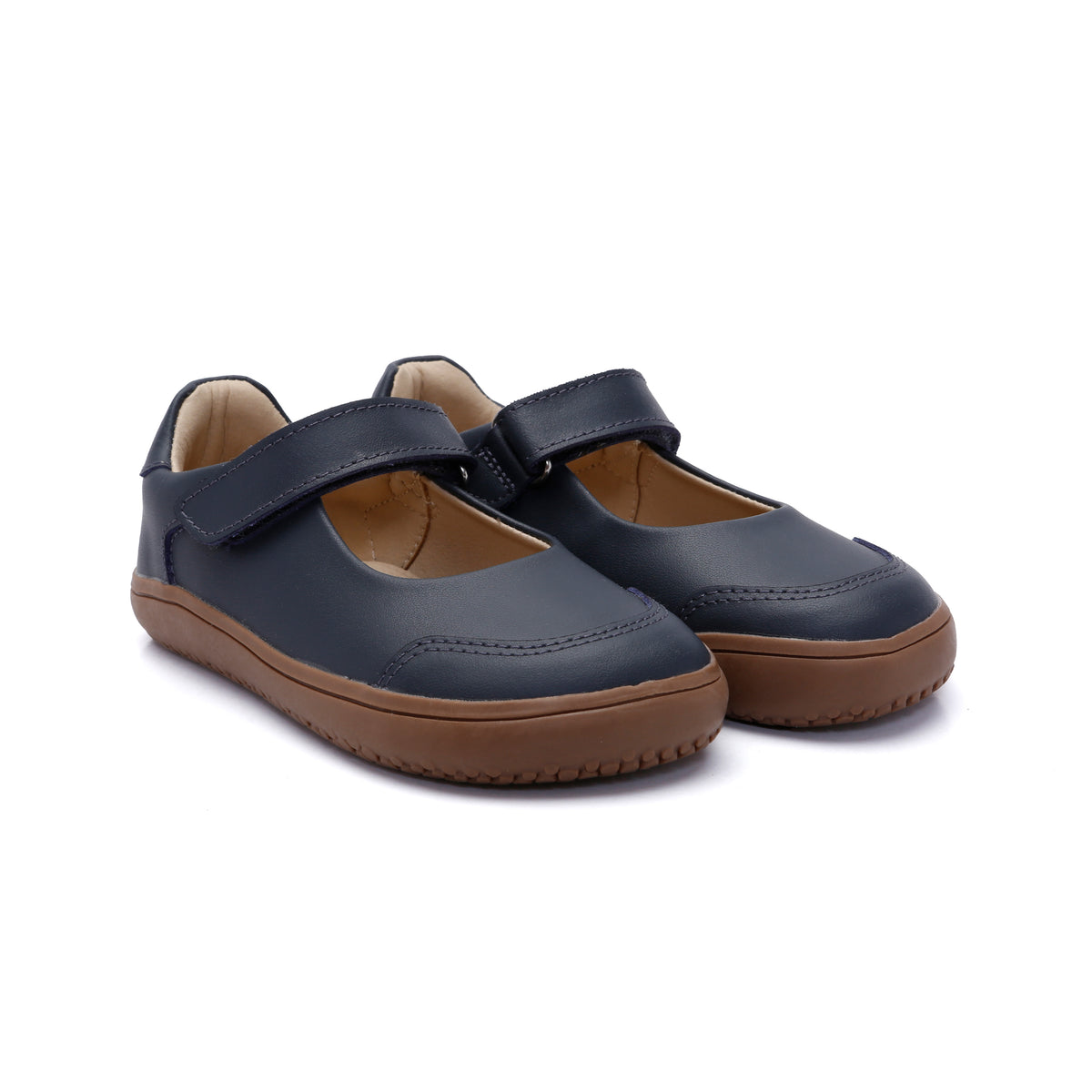 Old Soles 6505 Fit Jane kids leather shoe in Navy