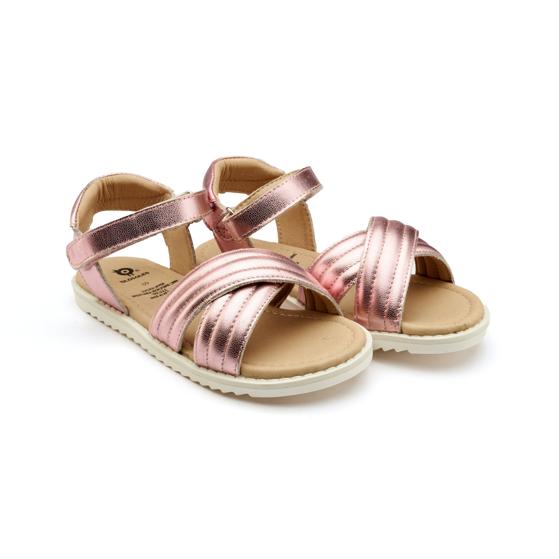 Old Soles 7029 My Pad kids leather shoe in Pink Frost with classic detail