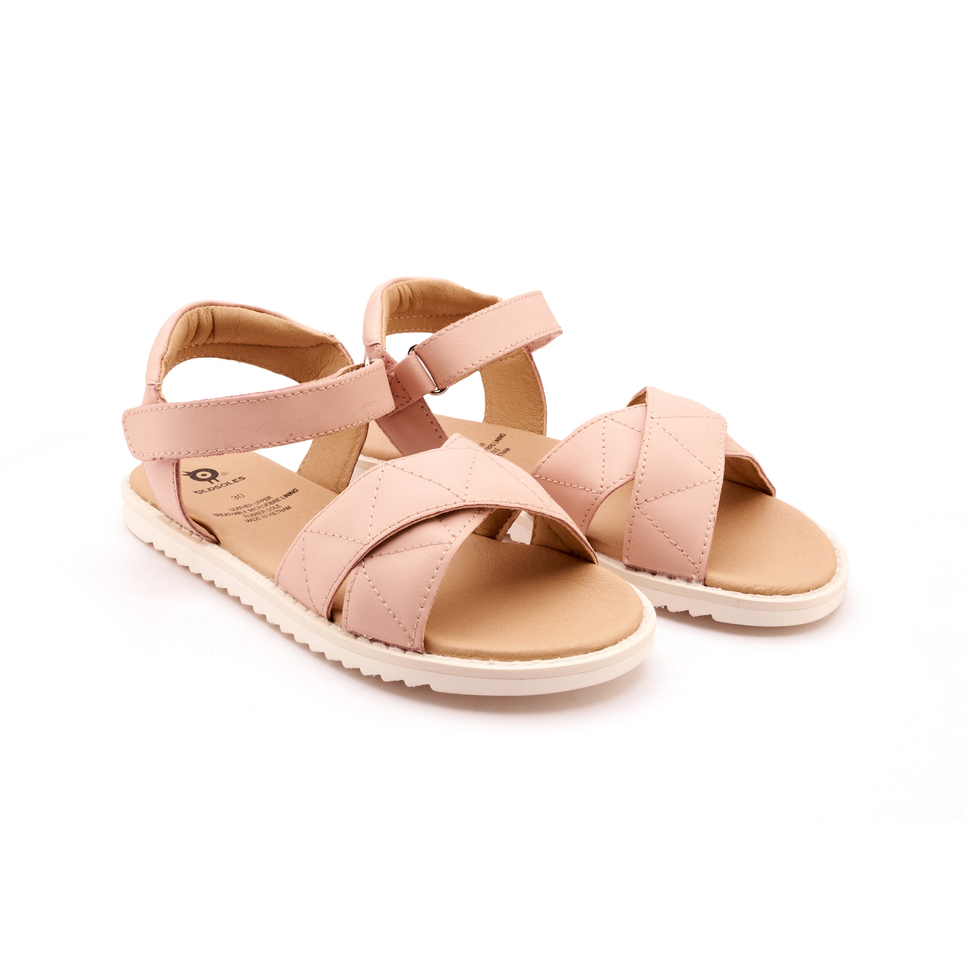 Old Soles 7043 Puff Pop kids leather shoe in Dalia with open toe detail