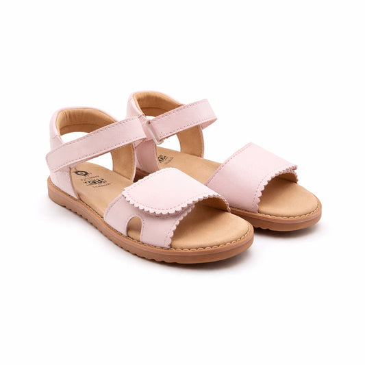 Old Soles 7044 Ripple Sandy kids leather sandal in Chalk Pink with open toe detail