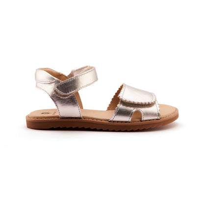 Old Soles 7044 Ripple Sandy kids leather sandal in Silver with open toe detail