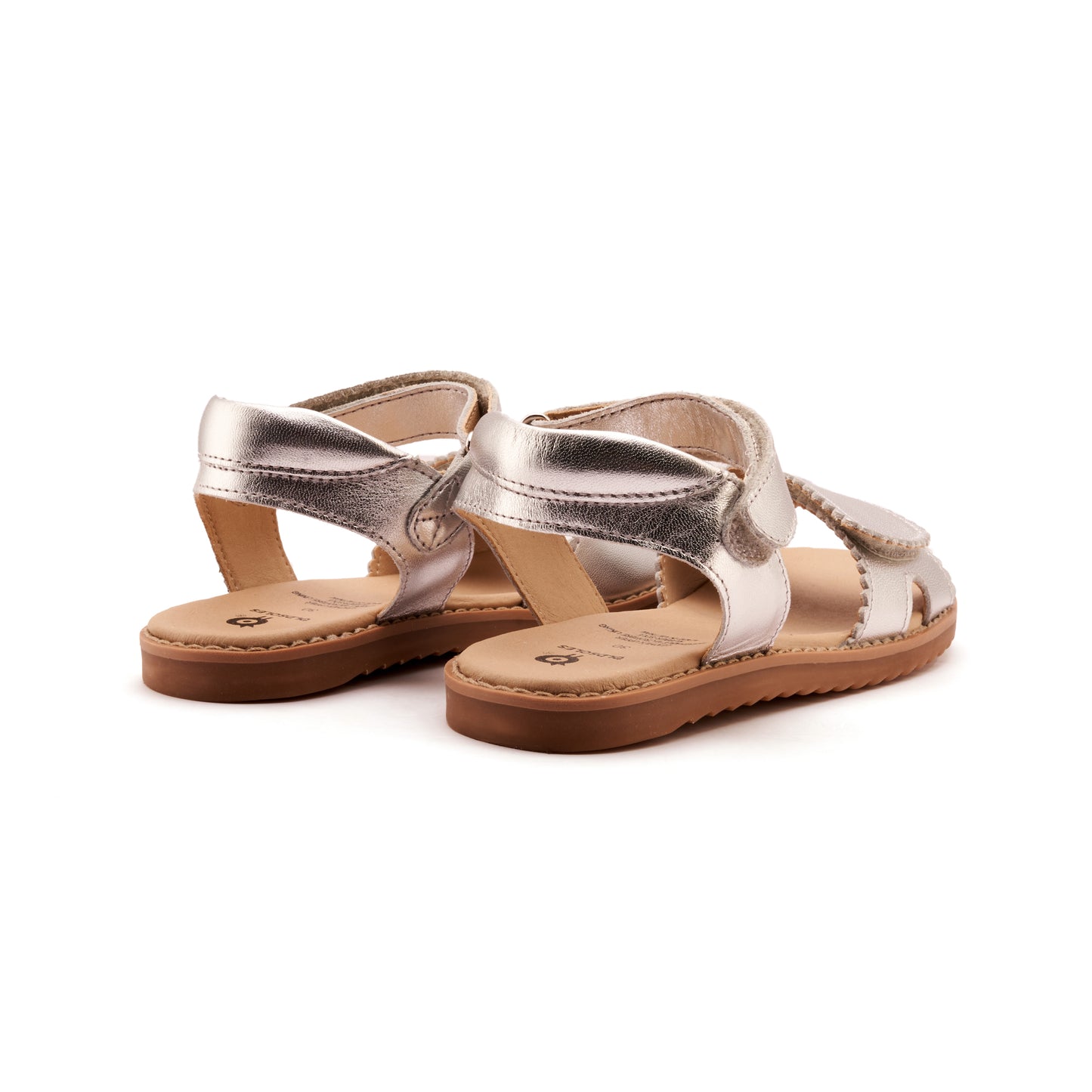 Old Soles 7044 Ripple Sandy kids leather sandal in Silver with open toe detail