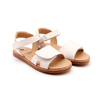 Old Soles 7044 Ripple Sandy kids leather sandal in Snow with open toe detail