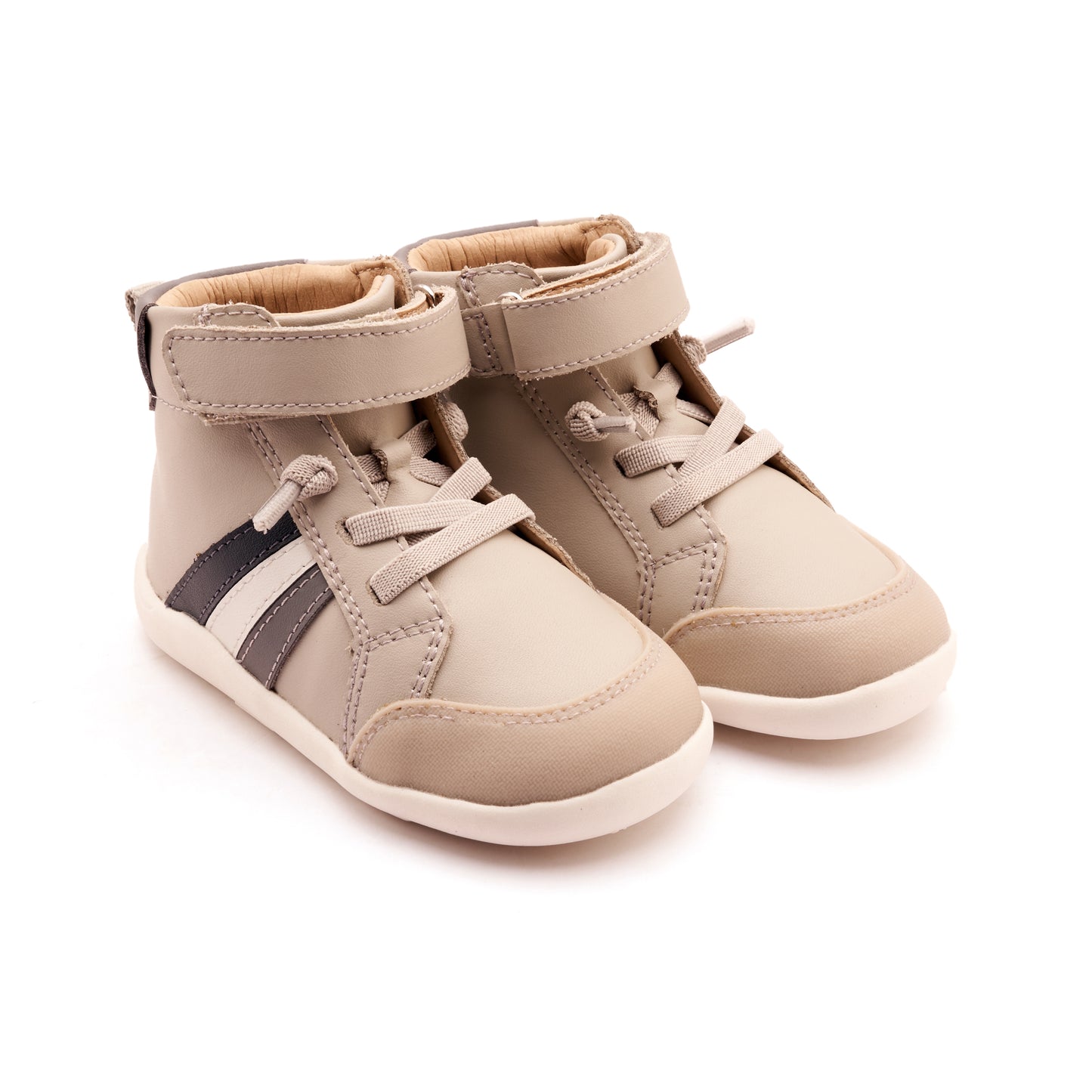 Old Soles 8000 High Sun Rays kids leather shoe in Gris with sporty detail