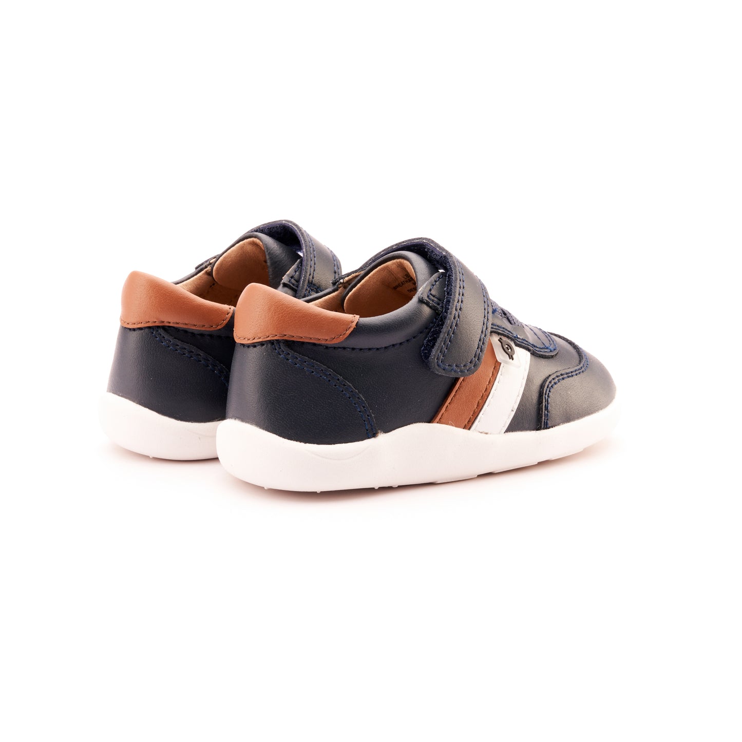 Old Soles 8013 Play Ground kids leather shoe in Navy, Tan, and Snow with rubber sole detail