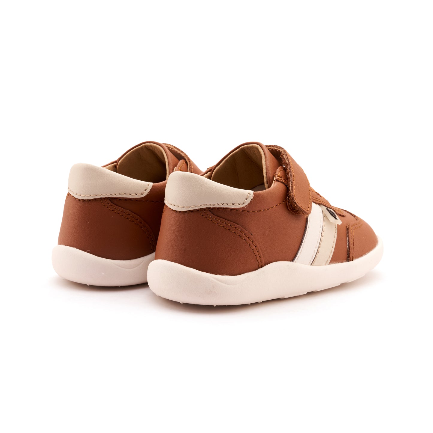 Old Soles 8013 Play Ground kids leather shoe in Navy, Tan, and Snow with rubber sole detail