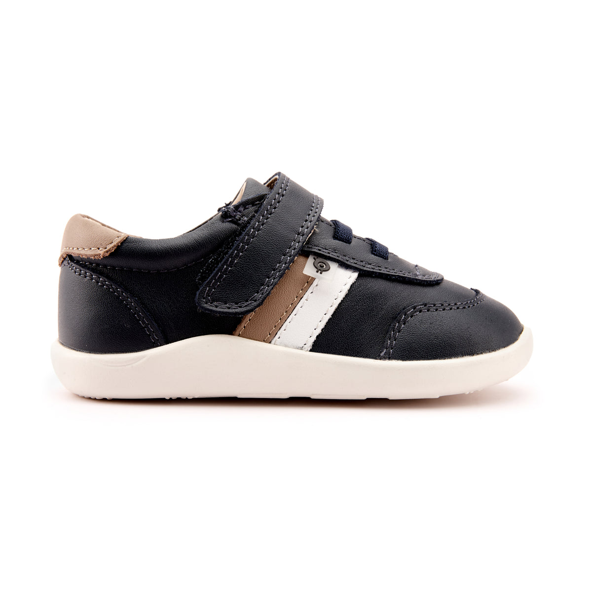 Old Soles 8013 Play Ground kids leather shoe in Navy Taupe and Snow