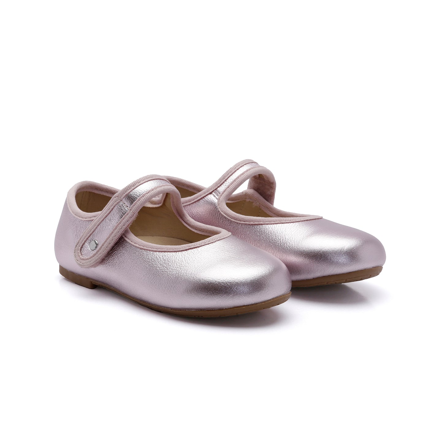 Old Soles 803 Lady Jane kids leather flat in Millet Pink with classic detail